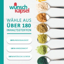 Wunschkapsel BAUCHSPEICHELDRÜSE EXOKRIN Premium | zur Unterstützung der Verdauungsenzyme des Pankreas | Bromelain, Papain, IF mit B12, Zimt und Kamille | 290 vegane Kapseln aus deutscher Manufaktur