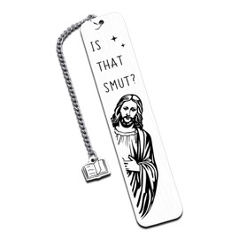 Funny Bookmarks for Women, is That Smutt Jesus Bookmark, Gag Bookmark Gift for Female Friends Booklover, Book Accessories for Reading Lovers, Birthday Christmas Stocking Stuffer, Book Club Gifts