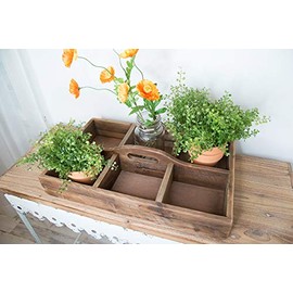 Flat Wood Decorative Storage Caddy