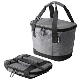 CleverMade Collapsible Cooler Bag, 18 Can Beach & Travel Car Cooler, Folding Soft Cooler, Shoulder Strap, Bottle Opener, Great Car Coolers for Travel, Cleans Easy, Leak Proof [Cool Gray/Midnight]