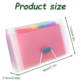 13 Pockets A6 Flashcard Organizer with Colorful Labels–Expanding File Folder for Cards, Coupons, and More