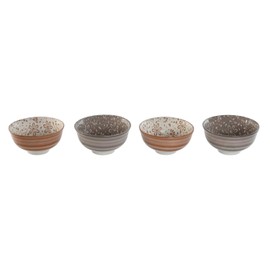 BOL SET 4 PORCELANA 11,5X11,5X6 FLORES BEIGE