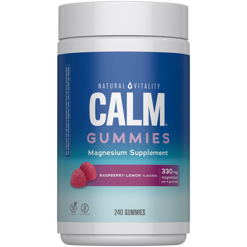 Natural Vitality Calm, Suplemento de citrato de magnesio, gomitas antiestrés,
