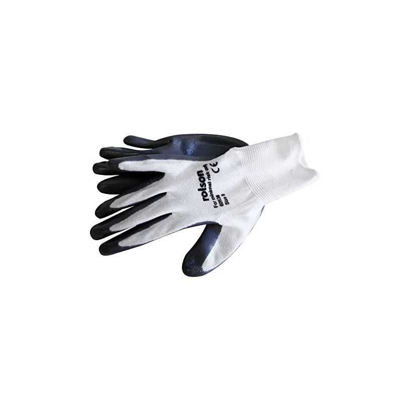Rolson 60636 Grey Nitrile Coated Work Gloves Medium