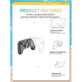 Cover for Switch2 PRO game controller, yystao PC Case compatible with Switch 2 PRO, Shockproof Clear Protective Cover for Enhanced Grip and All - Round Protection，Transparent