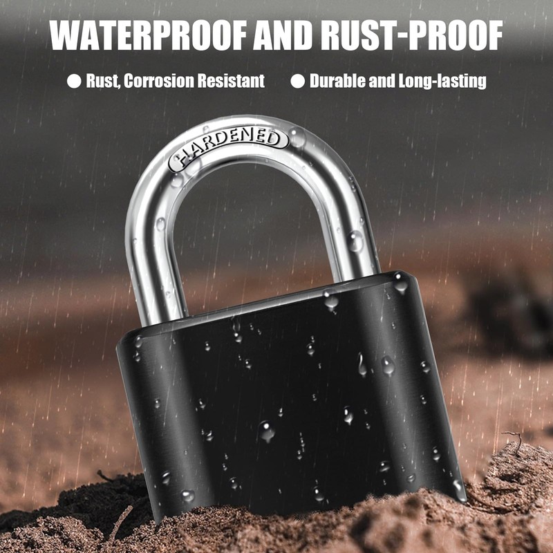 Diyife Heavy Duty Combination Padlocks Outdoor, [Weatherproof] 51.5mm Large 4