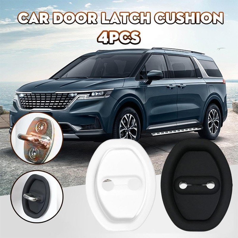 4 Pcs Car Silicone Door Latch Protective Covers, Universal Fit,