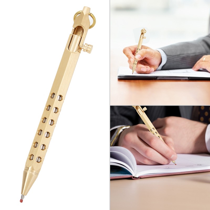 Retro Style Metal Brass Signature Gel Ink Pen Office School