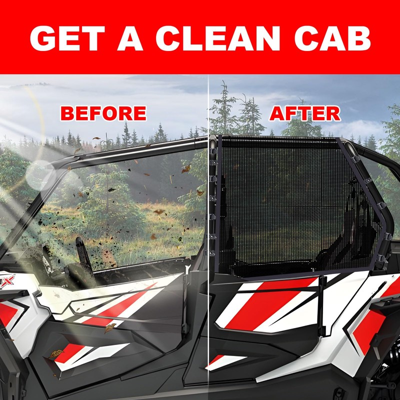 StarknightMT RZR XP4 1000 Window Mesh, Shield Ventilated Protective Door