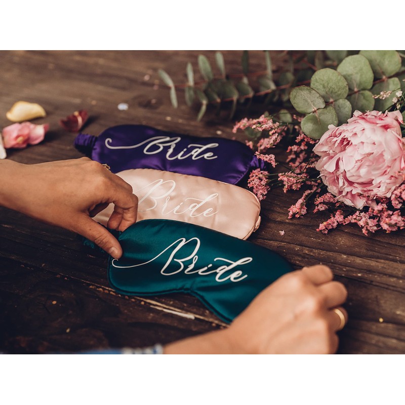Pink Satin Bride Eye Mask (Pink, Bride)