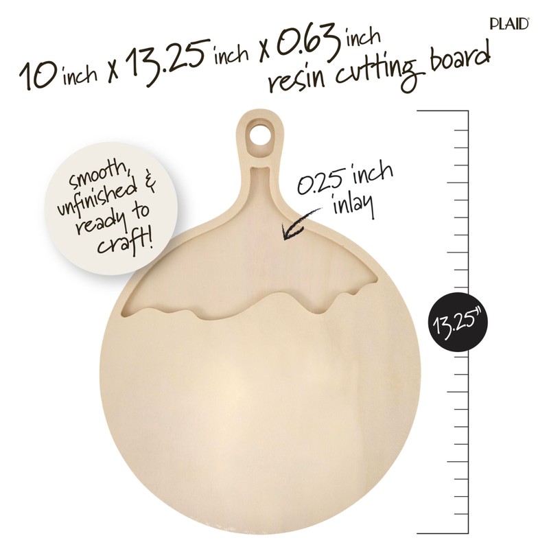 Plaid, Wood Cutting Board, 13" x 10" Pouring Surface, for