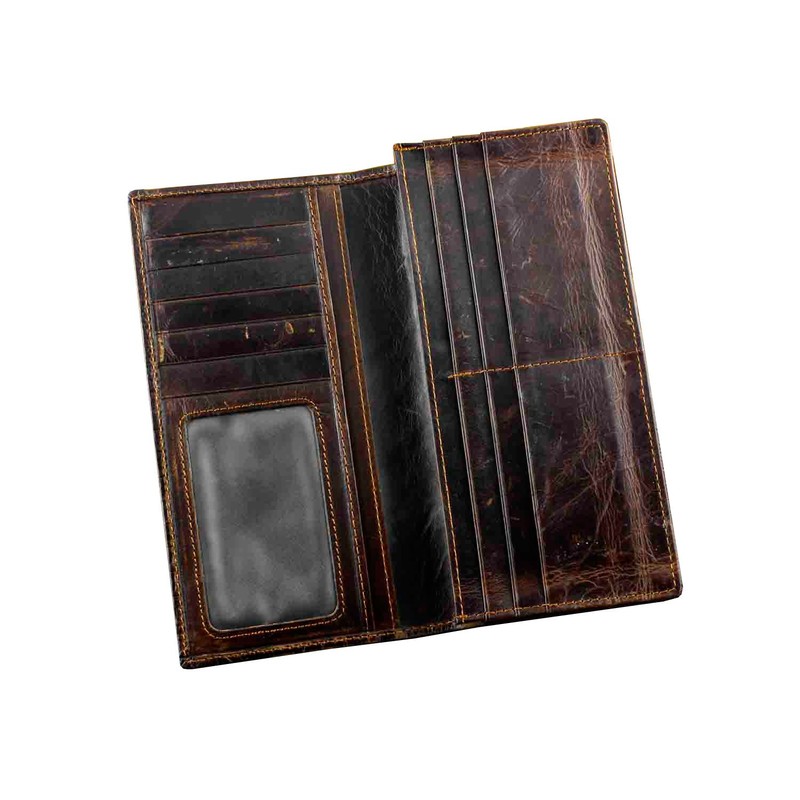 crazy hunter Mens Long Crocodile Head Motorcycle Punk Leather Wallet