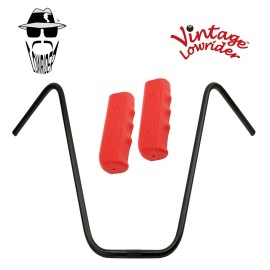 Original Lowrider 22" 22.2 Ape Handlebar Black Custom 120mm Grip Solid/Red