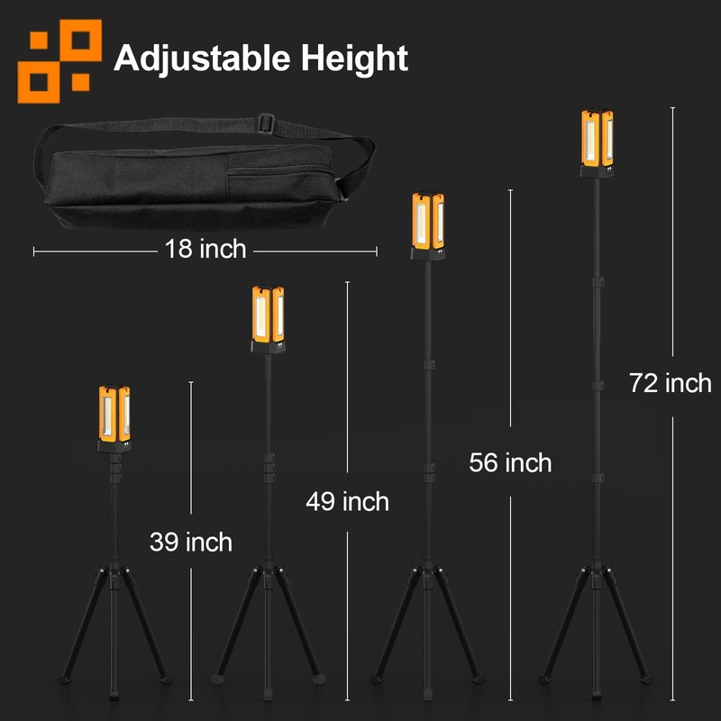 13200mAh Rechargeable Solar Work Light with Folding Stand and Carrying