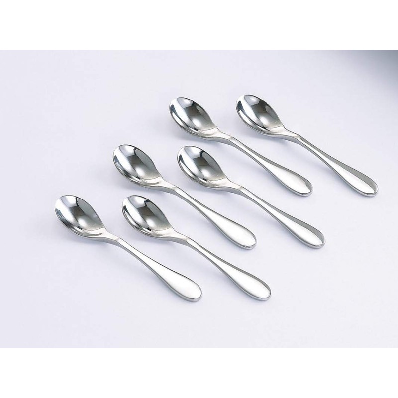 Knork Stainless Steel Demitasse Spoon (Set of 6), Shiny Gloss