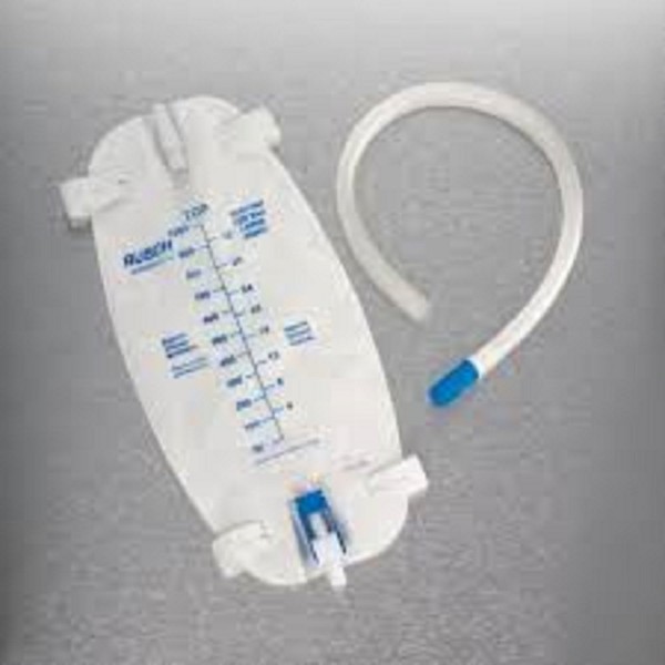 Teleflex Medical 453932 Easy-Tap Leg Bag, Large, 32 oz, 18" Tubing, Anti-Reflux Valve, Cloth Straps