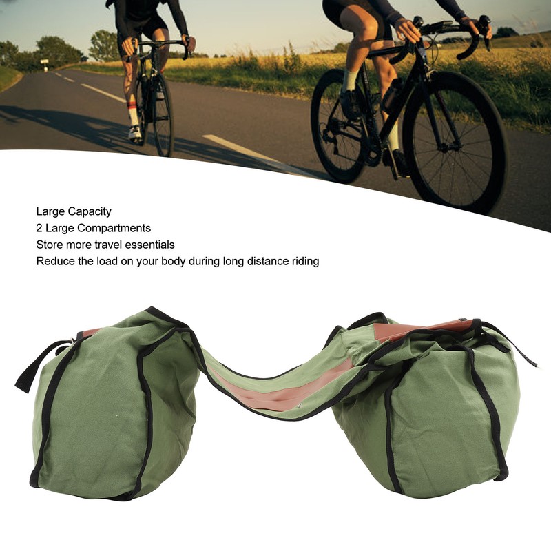 Bicycle Bike Rear Seat Carrier Bag Canvas Cycling Double Bags