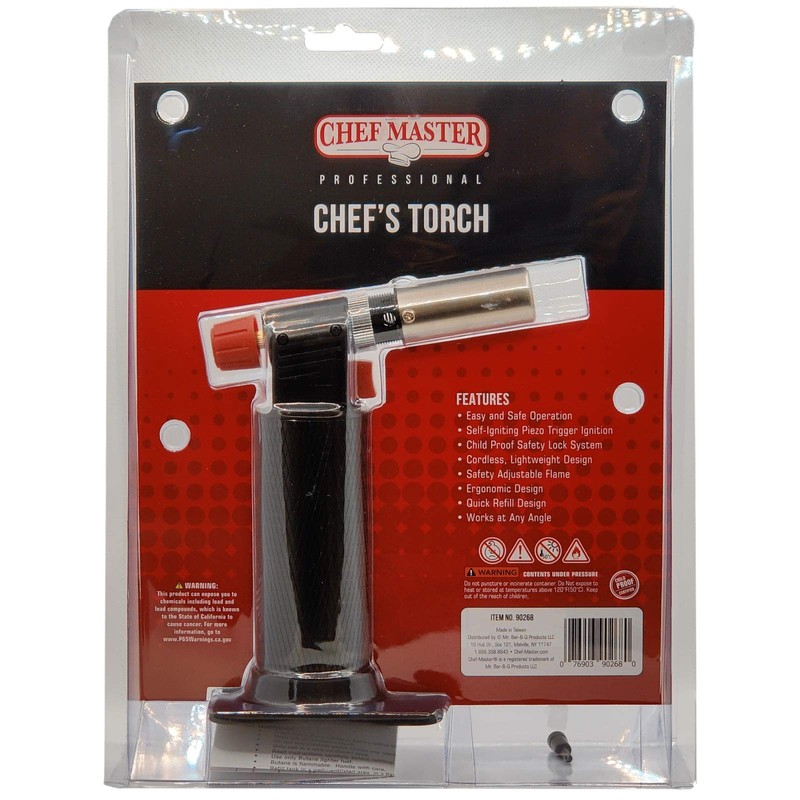 Chef's Cooking Torch by Chef Master, Refillable Cooking Torch Gun