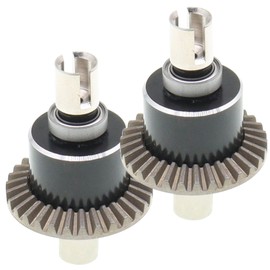 Treehobby 2PCS Metal Front and Rear Differential Gear Diff Gear Set Compatible with WLtoys 1/14 144010 144001 144002 1/12 124016 124017 124018 124019 RC Car Upgrade Parts