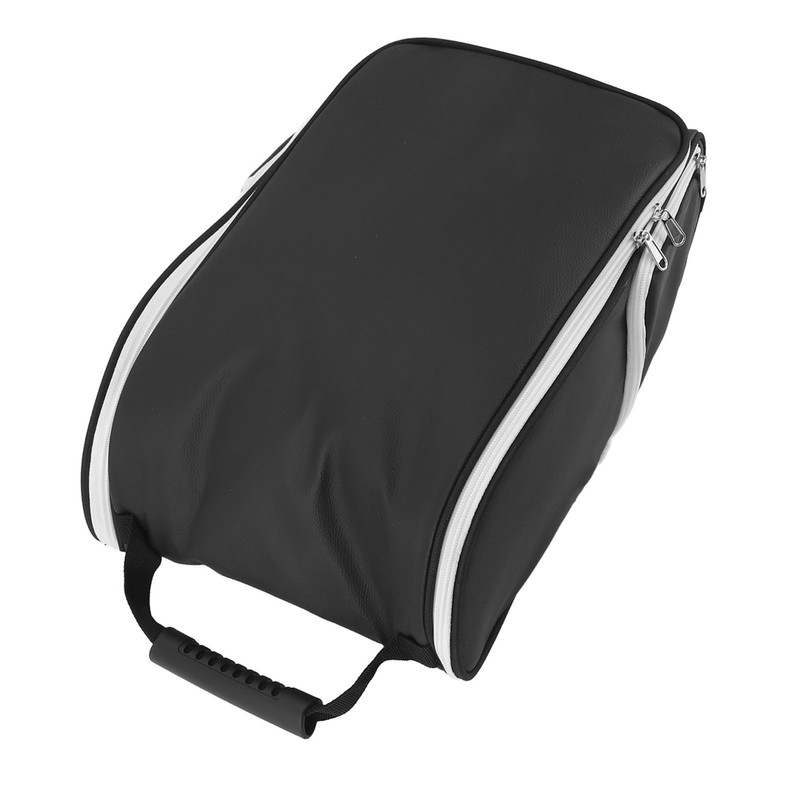 Golf Shoe Bag Convenient PU Leather Black Waterproof Dustproof Sport