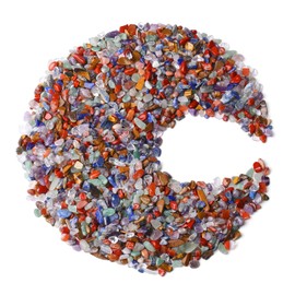 ZHIYUXI 1 lb Chakra Crystal Chips Bulk Fish Tank Decorations Aquarium Rocks Gravel Vase Filler Stones Crystals for Candle Making Witch Kit Gravel for Plants Quartz Sand Gemstone Terrarium Supplies