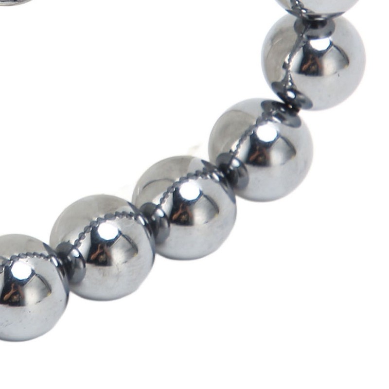14mm Terahertz Stone Bracelet Promote Circulation Round Beads Chian Bracelet