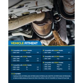 PHILTOP Front Catalytic Converter Kit Fit For Honda 2005-2008 Pilot/RL 3.5L, 2003-2007 Accord 3.0L EX/LX, 2005-2010 Odyssey 3.5L EX/LX, 2003-2009 MDX 3.5/3.7L OE Replace# 16450 (EPA Compliant)