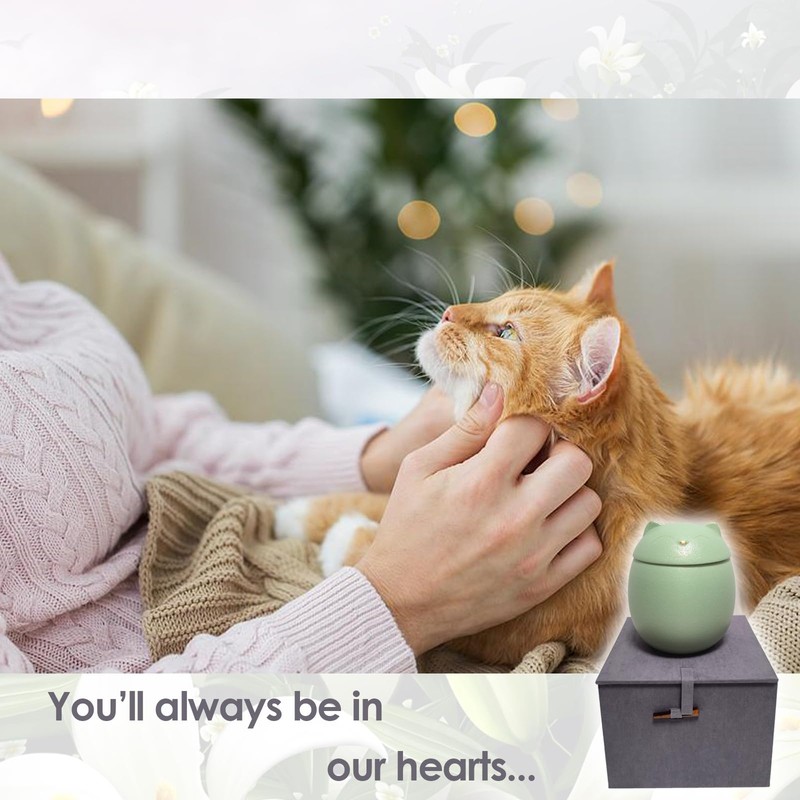 Umberdom Cat Urns for Ashes, Matte Ceramic Cat Ashes Urns