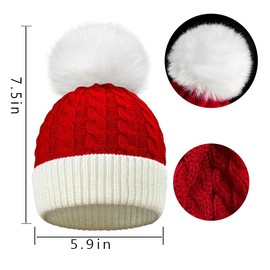 Santa Claus Baby Knitted hat, Children's Knitted hat, Soft and Warm Baby Knitted hat in red, 0 to 3 Years Old in red