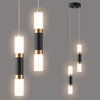 LIANGMH 2-Light Modern Kitchen Island Dimmable LED Modern Black Gold