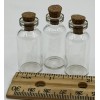 3 Pieces Mini Glass Bottle with Cork Top 1-3/4” Tall