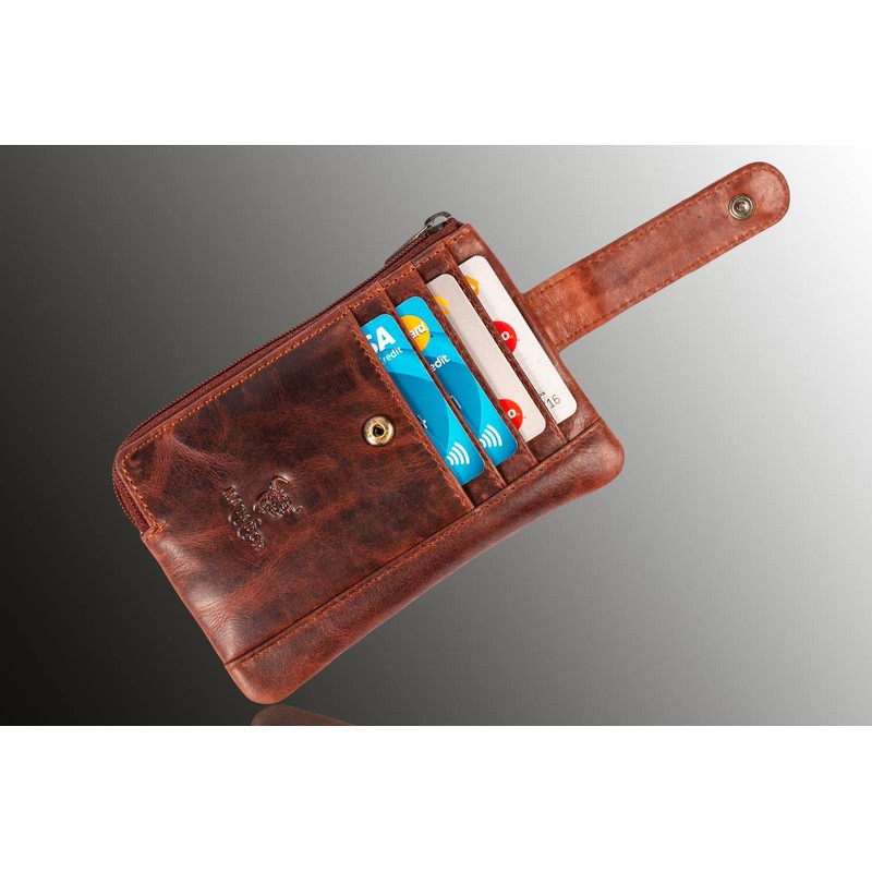 MATADOR K-0111 Key Ring Real Leather with Credit Cards, antique