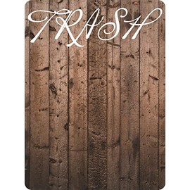 Trash Can (Wood Grain) Removable Vinyl Decal Sticker Splash/Anti Scuff Guard Wall Protector for Kitchen - 30" Tall x 22" Wide