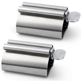 ZRGR Tube Squeezer, Tube Squeezer, Set of 2, Ointment Extruder, Tube Roller, Tube Squeezer, Toothpaste, Ointment, Facial Washer, Paints, Hand Cream, Hair Dye, Glue, Extruder, Silver, Stainless Steel