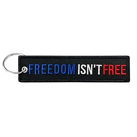 Military Freedom Isn't Free Keychain Tag with Key Ring, EDC for Servicemen, Car, Motorcycle