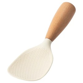 1Pc White Standing Silicone Rice Spoon Paddle, Household Servers Shovel Heat Resistant Anti-scalding Serving Spoons