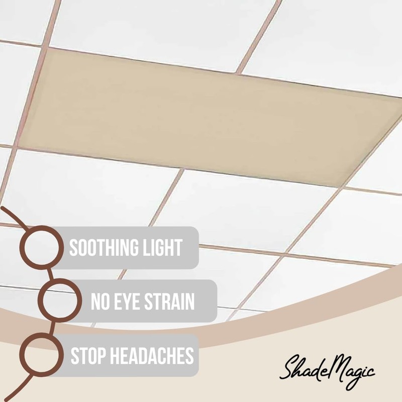 ShadeMAGIC Fluorescent Light Filter Covers - Mocha - Diffuser Pack;