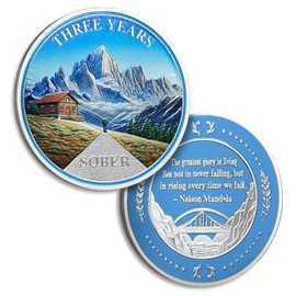 3 Years Sobriety Coin Third Years Sober Chalet Sobriety Coins AA Chips and Medallion Alcoholics Anonymous Coin Recovery Anniversary Token Sobriety Gifts for Women Men