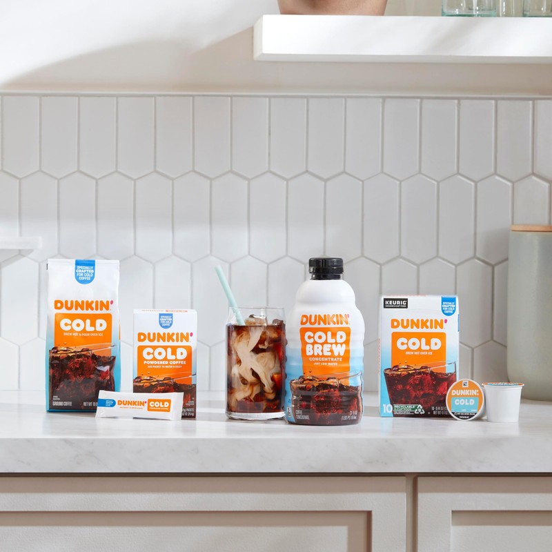 Dunkin’ Cold Iced Coffee, Powdered Instant Coffee Packs, 6 count