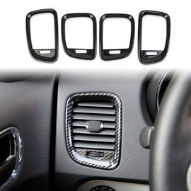 Carbon fiber dashboard air vent cover AC outlet trim kit for Dodge Durango 2011-2020
