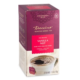 Teeccino Vanilla Nut Herbal Tea, 25 Tea Bags - Rich & Roasted Herbal Tea That’s Caffeine Free & Prebiotic for Natural Energy, 3X more Herbs, Acid Free, Great Hot or Iced