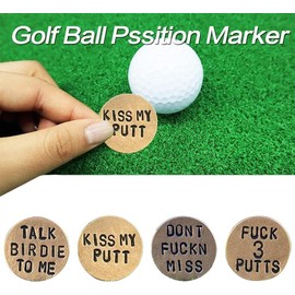 BWESOO Adult Humor Novelty Golf Ball Markers Funny Golf Ball Marker for Men with Funny Words Unique Golf Gag Gifts for Men or Women Golfers,On-Course Accessories,Golf