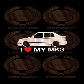 Isakson Designs I Love My MK3 Decal Sticker For VW Volkswagen Jetta Vento