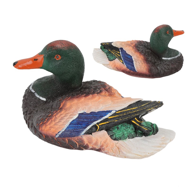 Simulation Water Floating Duck Sculpture Ornament Synthetic Resin Artware Fountain