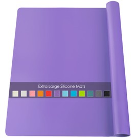 Extra Large Silicone Mats For Kitchen Counter, 27.6'' x 19.7'' Nonskid Silicone Placemats for Kids, Nonstick Purple Silicone Mat for Baking Crafts, Silicone Dab Mat Heat Resistant, 1Pack