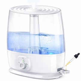 6L Cool Mist Humidifier for Baby, Nursery & Large Room, 3-in-1 Top Fill Ultrasonic Air Humidifier, 60H Runtime, ≤28dB Quiet, Auto Shut-Off, Adjustable Mist & Night Light for Plants, Bedroom, Office