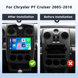 【4+64G】 Car Radio for Chrysler PT Cruiser 2005-2010: Car Stereo with Wireless Carplay Android Auto, 9 inch 1280 * 720 Touch Screen Radio for Cruiser with Bluetooth GPS WiFi SWC FM RDS Dual USB