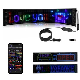 Upgrade Multifunctional Bright Led Sign - 27” x 5” [2025 Upgrade to All-in-One Features] Programmable Custom 5V/2A Led Sign- Bluetooth APP Control- [True Full-Color LED Beads] - Also a Smart Clock