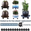 8 Packs Plant Caddy with Wheels 11.8" Plastic Rolling Plant