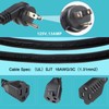 SPARKING 1.5FT Short Extension Cord with Flat Plug - Black